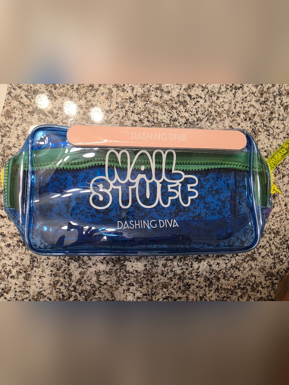 Dashing Diva Blue Clear 'Nail Stuff' Cosmetic Bag